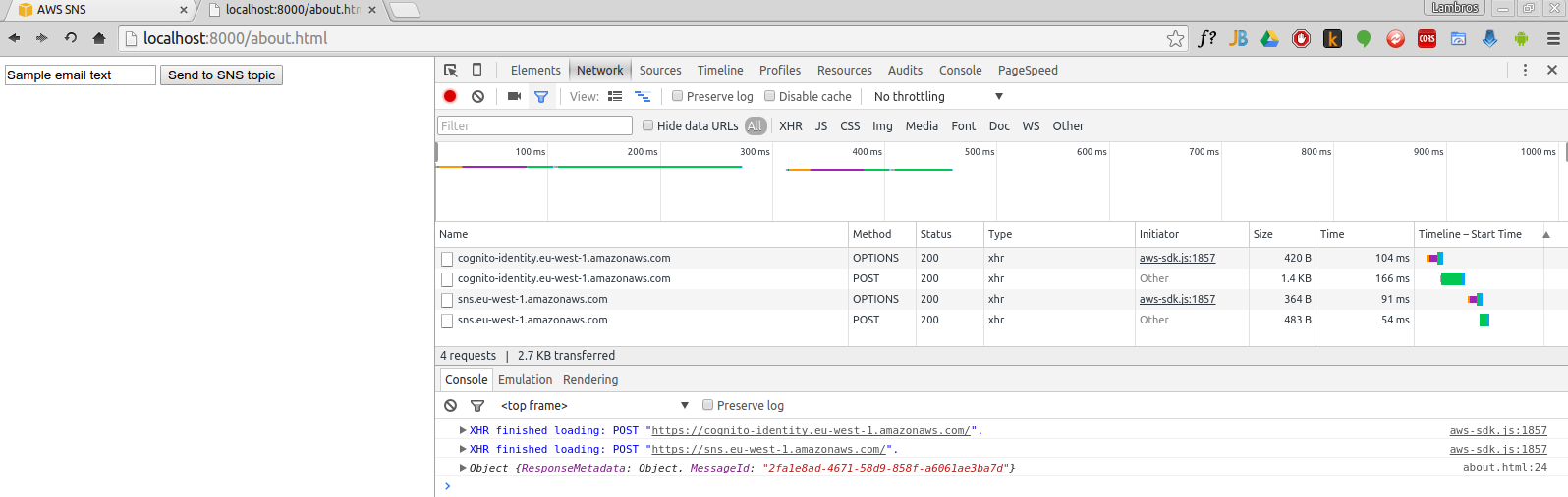 End-to-End test working End-to-End test working